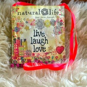 Natural Life Vibrant Floral Tote with Neon Pink Strap